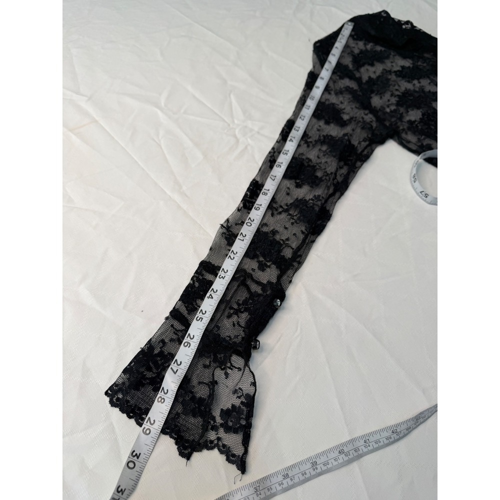 Vintage Y2K Karen Kane Black Floral Lace Top Women Large Whimsigoth Fairy Grunge - Picture 8 of 8